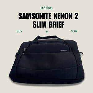 Samsonite Xenon 2 Slim Brief Laptop Bag Black Durable Business Travel Bag